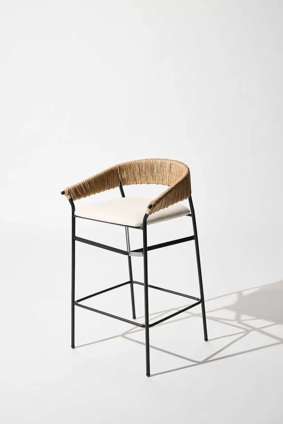 Tucurinca | Dorothee Schumacher Maye Barstool Indoor Cordon Cienaguero Blanco Mix