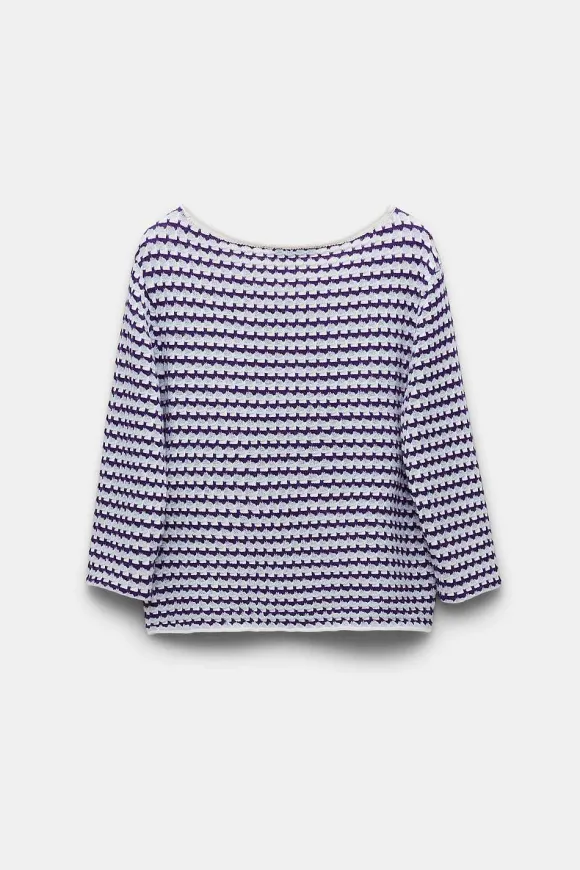 Strick | Dorothee Schumacher Playful Softness Pullover Purple Blue White Mix