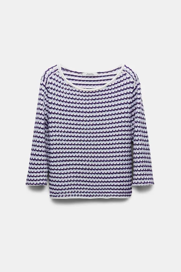 Strick | Dorothee Schumacher Playful Softness Pullover Purple Blue White Mix