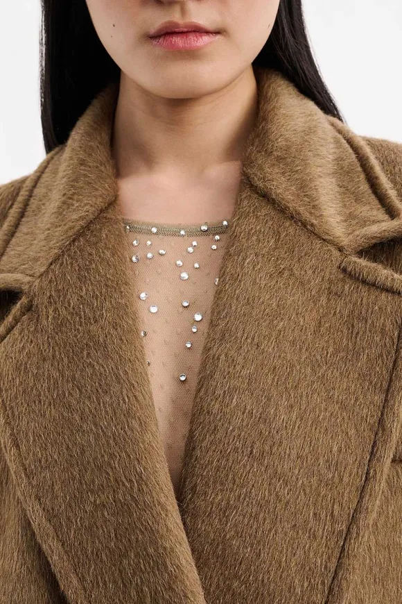 Shirts & Tops | Dorothee Schumacher Sheer Sparkles Shirt Medium Khaki