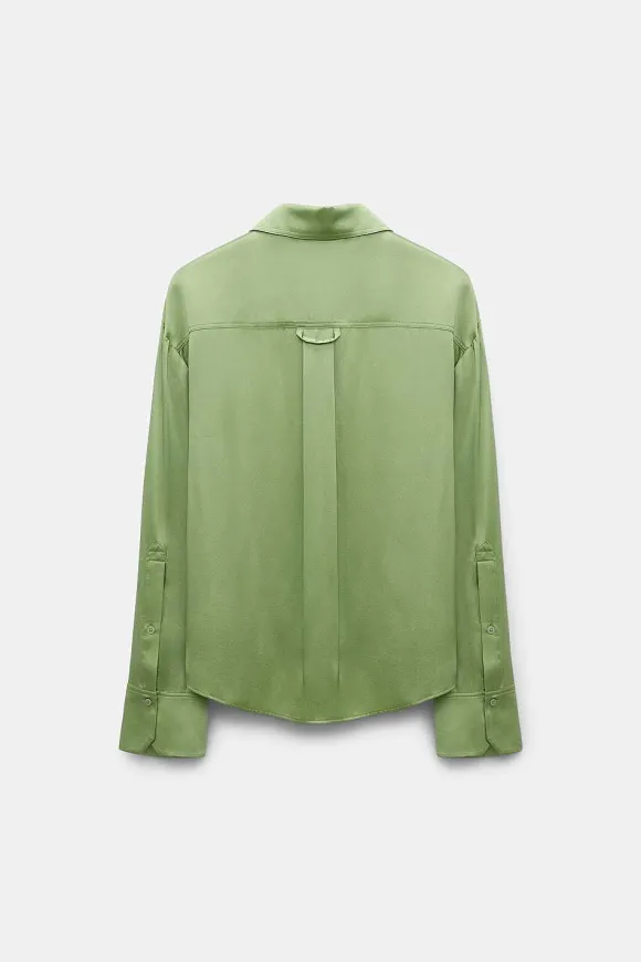 Blusen | Dorothee Schumacher Shiny Statement Blouse Soft Green