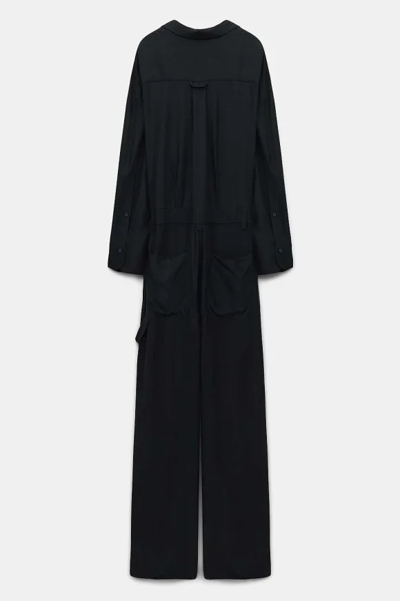 Kleider | Dorothee Schumacher Shiny Statement Jumpsuit Pure Black